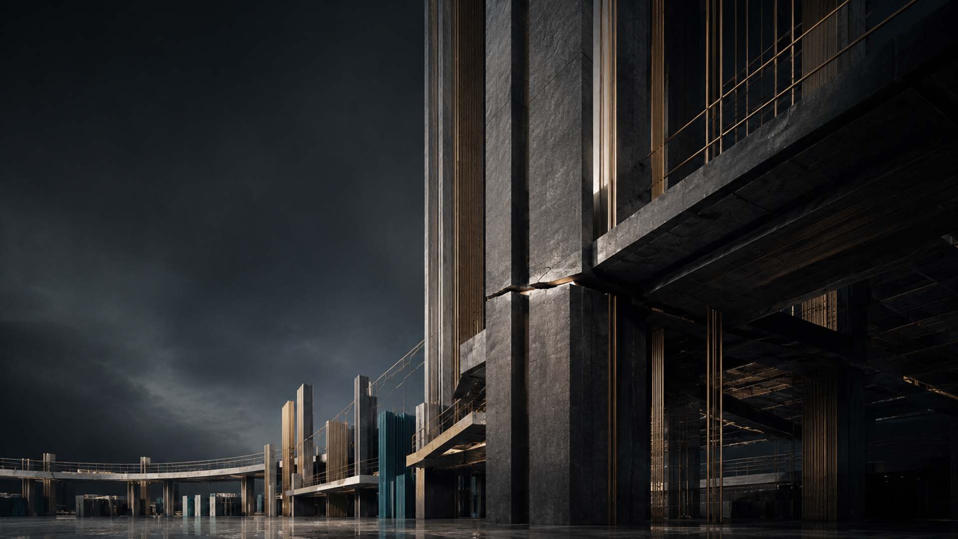The Master Builder Paradox Abstract monumental architecture expressing exceptional organisational scale, concentrated executive power and a structural vulnerability within the same system. Markus Jooste the Master Builder Paradox